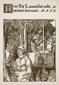 Hvordan Sir Launcelot red vildfarent i en vogn, illustration fra 