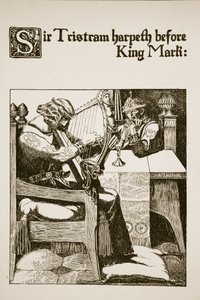 Sir Tristram harpet foran kong Mark, illustration fra 