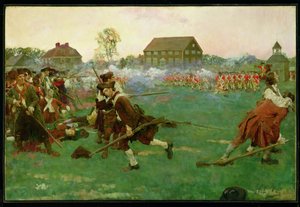 Kampen på Lexington Common, 19. april af Howard Pyle