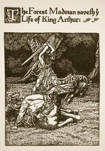 The Forest Madman Saveth the Life of King Arthur, illustration fra 