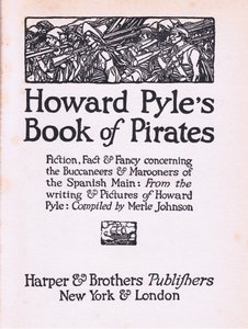Titelside fra Howard Pyles Book of Pirates udgivet af Harper & Bros, 1921 af Howard Pyle