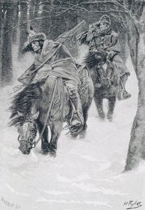 Travelling in Frontier Days, illustration fra 