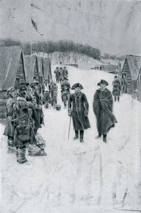 Washington og Steuben ved Valley Forge, illustration fra 