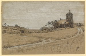 Tegning, landskab, 1880-90 af Howard Russell Butler