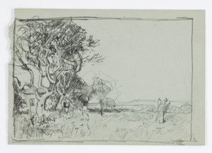Uden titel (Træ med hus) af Howard Russell Butler