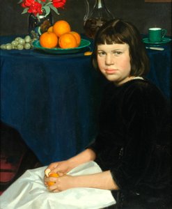Julie med appelsinerne (olie på lærred) af Howard Somerville