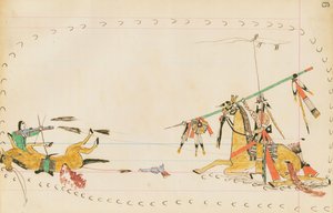 Howling Wolf and Another Warrior, 1874-75 (pen, blæk og wc på hovedbogspapir)