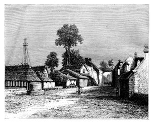 En gade i Macassar, Celebes, Indonesien, 1800-tallet.