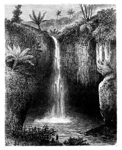 Flodens fald, Tondano, Indonesien, 1800-tallet.