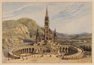 Notre-Dame De Lourdes (farvelitografi) af Hubert Clerget