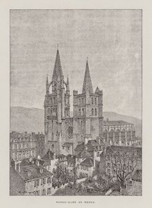 Notre-Dame De Mende (kobberstik) af Hubert Clerget