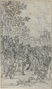 Fange foran en kommandør af Hubert Francois Gravelot