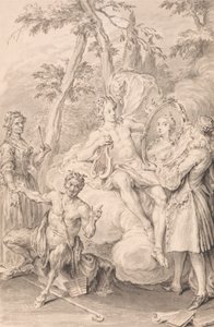 Tegning til en frontispice: "The Toast" af Hubert Francois Gravelot