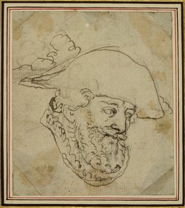 Hoved af en mand af Hubert Francois Gravelot