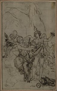 Studie: Vignet-forsidebillede til Lucains "La Pharsale" af Hubert Francois Gravelot
