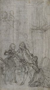 Studie til vignet-forsidebillede i Charles-Simon Favarts "L