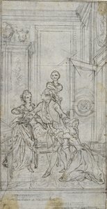 Studie til vignet-forsidebillede i Charles-Simon Favarts "L