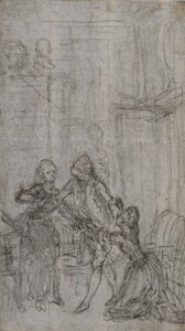 Studie til vignet-forsidebillede i Charles-Simon Favarts "L