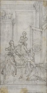 Studie til vignet-forsidebillede i Charles-Simon Favarts "L