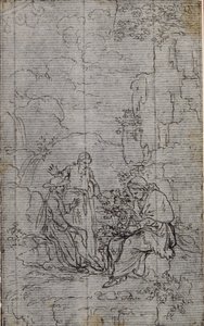 Studie til vignet i Abbé Dinouarts "Vie du Venerable don Juan de Palafox", s. 391