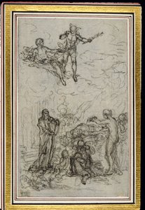 Studie til vignet i Fontenelles (attr.) "Les Amours de Mirtil", Canto VI af Hubert Francois Gravelot