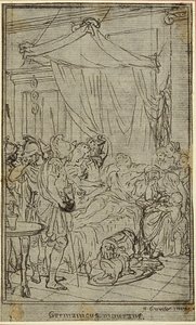 Studie til en illustration i Tacitus "Tiberius, or The Six First Books of the Annals" Book II, Vol. 1 af Hubert Francois Gravelot