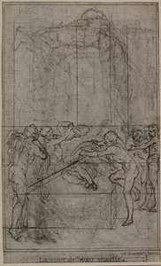 Studie til en illustration i Tacitus "Tiberius, or The Six First Books of the Annals", Book VI, Vol. 3, 1st Study af Hubert Francois Gravelot