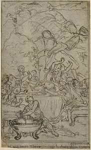 Studie til en illustration i Tacitus "Tiberius, or The Six First Books of the Annals", Book IV, Vol. 2, 2nd Study af Hubert Francois Gravelot