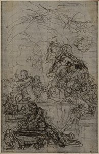 Studie til en illustration i Tacitus "Tiberius, or The Six First Books of the Annals", Book IV, Vol. 2, 1st Study af Hubert Francois Gravelot