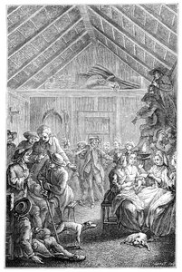 Vinterens forsamling, 1885. af Hubert Francois Gravelot