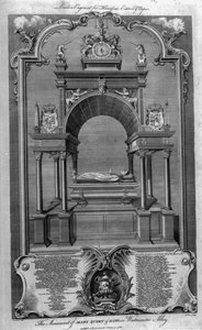 Monumentet af Mary Queen of Scots i Westminster Abbey, illustration fra Rapins 