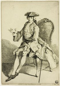 Ung Seigneur siddende af Hubert Francois Gravelot