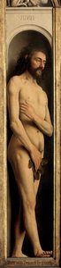 Adam, detalje fra venstre fløj af Gent-altertavlen af Hubert & Jan van (1390 1441) Eyck
