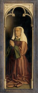 Lysbette Borluut, detalje fra Gent-altertavlen, lukket (olie på panel) af Hubert & Jan van (1390 1441) Eyck
