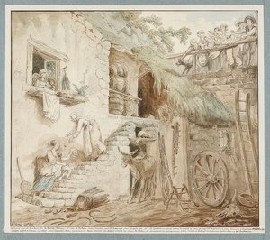 Allegori om Du Barry-familiens forfald. Omkring 1774-75 af Hubert Robert
