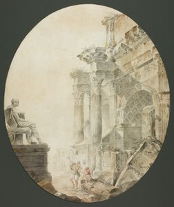 Konstantinbuen med statue af Nero af Hubert Robert