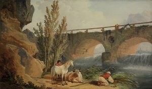 Bro over en kaskade. af Hubert Robert