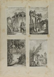 Aftener i Rom af Hubert Robert