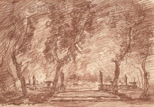 Springvand i parken, ca. 1765 af Hubert Robert