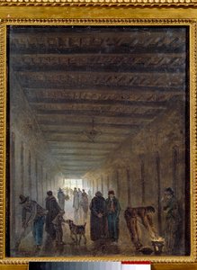 Fransk Revolution: "" Gangene i Saint Lazare-fængslet i 1793"" Maleri af Hubert Robert (1733-1808) 1793 Søn. 0,4x0,32m. Paris, Carnavalet Museum af Hubert Robert