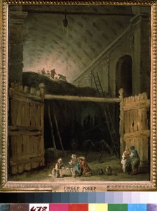 Hølade i en basilika. Maleri af Hubert Robert (1733-1808), olie på lærred, ca. 1790, fransk kunst. State A. Pushkin Museum of Fine Arts, Moskva. af Hubert Robert
