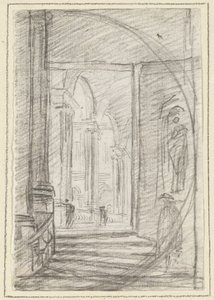 Interiør af et romersk palads af Hubert Robert