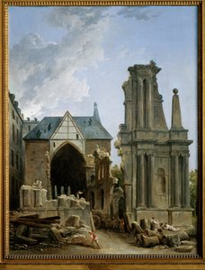 Nedrivningen af Eglise des Feuillants (maleri på lærred) af Hubert Robert