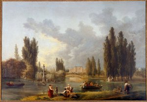 Slottet i Mereville Maleri af Hubert Robert (1733-1808) Sceaux fra det 18. århundrede, museum på øen Frankrig af Hubert Robert
