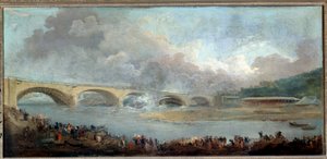 Bestemmelsen af ​​Neuilly-broen den 22.09.1772 Maleri af Hubert Robert (1733-1808) 1772 Søn. 1,13x1,95m Paris, Carnavalet Museum af Hubert Robert