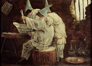 Musiker Buffoons af Hubert Robert