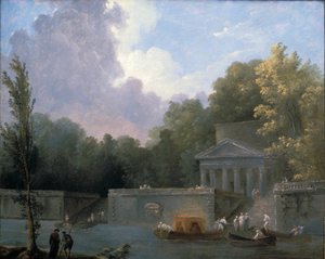 Parkscenen af Hubert Robert
