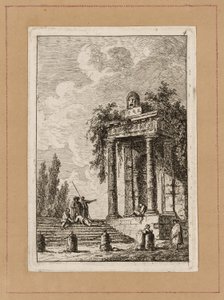 Tallerken fire fra Aftener i Rom af Hubert Robert