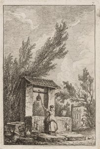 Tallerken syv fra Aftener i Rom af Hubert Robert