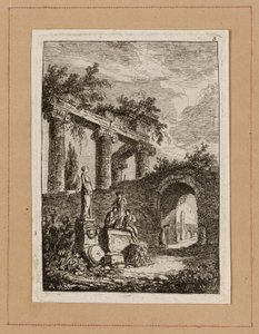 Tavle tre fra Aftener i Rom af Hubert Robert